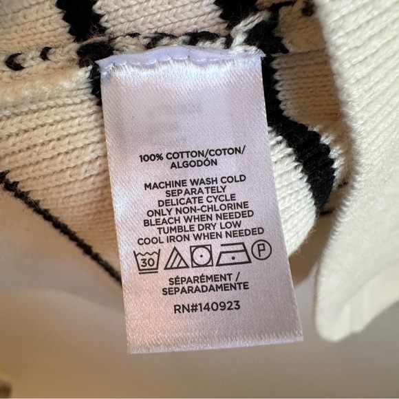 LOFT Sky Blue and Cream Striped V-Neck Sweater NWT - Picture 6 of 6